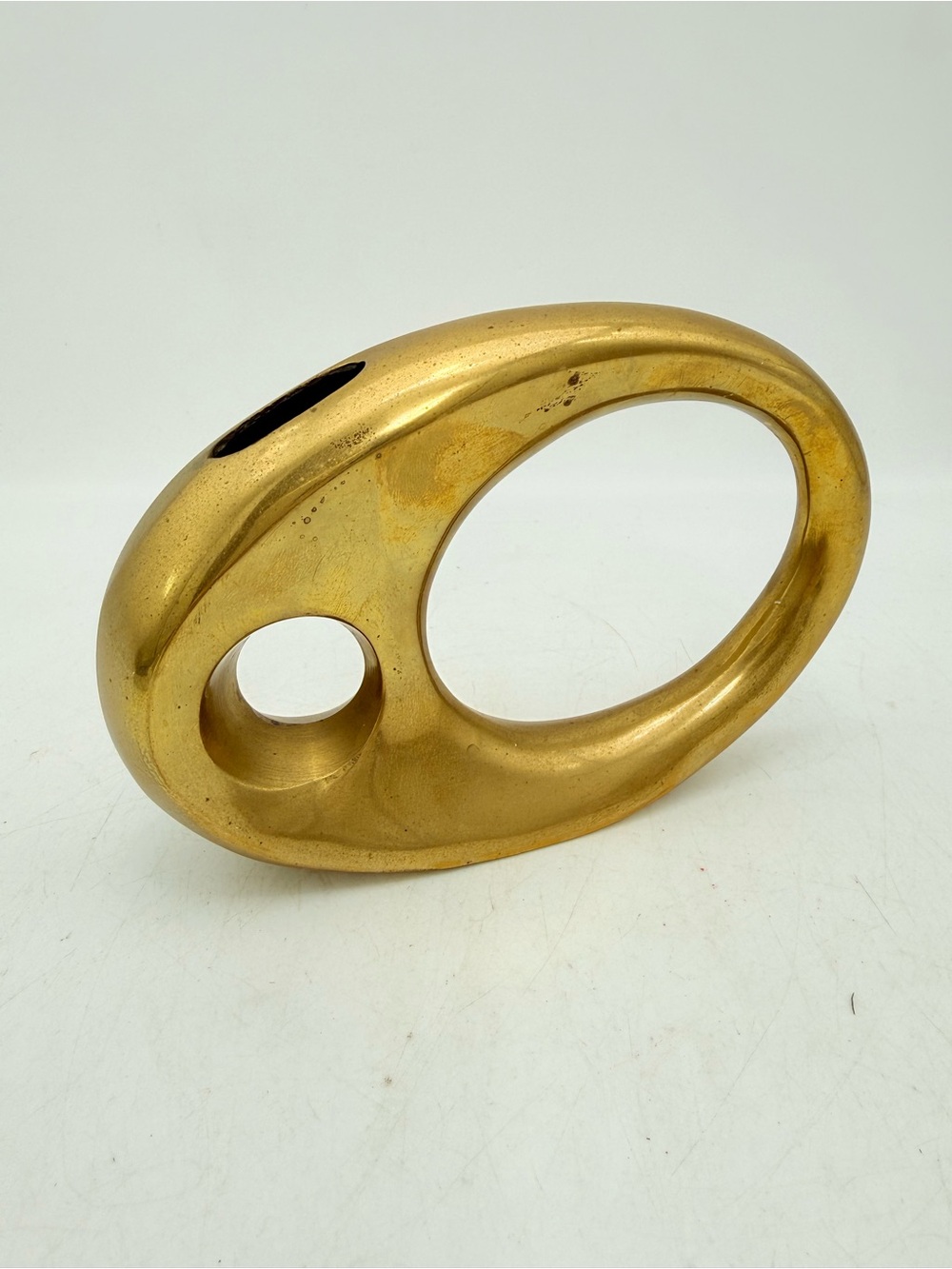 Brass Finish Modern Oval Bud Vase - Gold